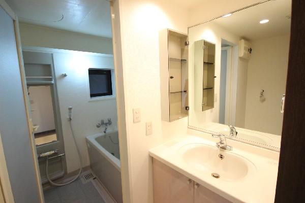 Wash basin, toilet. Washstand of color ring to settle, Bathroom.