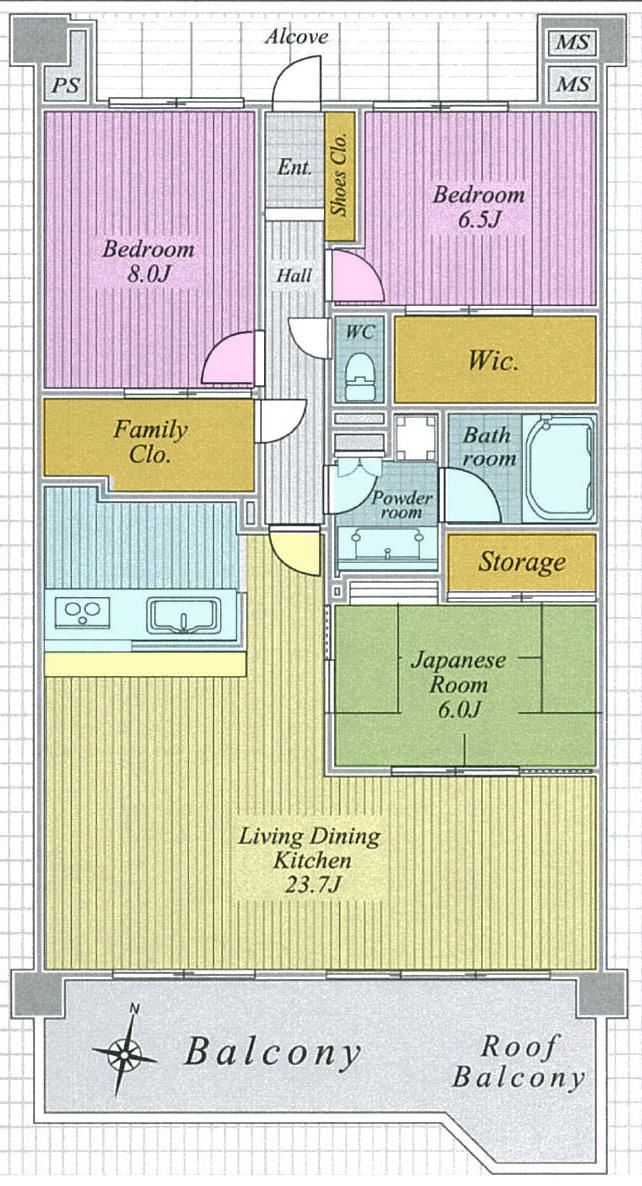 Floor plan. 3LDK, Price 22,980,000 yen, Footprint 100 sq m , Balcony area 9.83 sq m