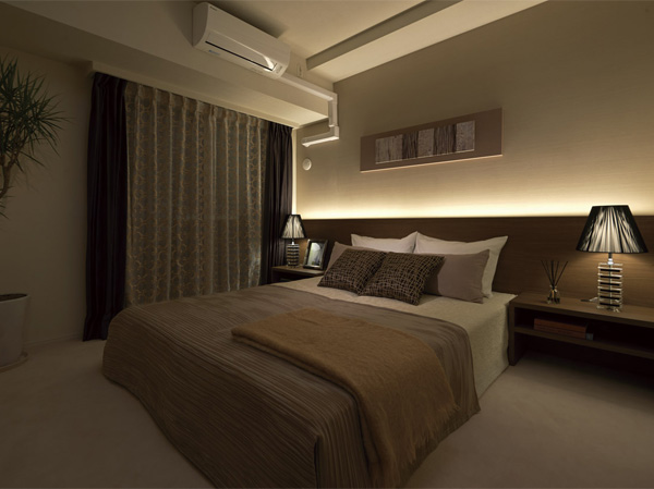 Interior.  [Western-style (1)] Of full openness facing the balcony space Western-style (1). It has adopted a walk-in closet to clean the room in rich storage. (Model Room B-Aw type (model room plan) ※ Including some paid options / August 2013 shooting)