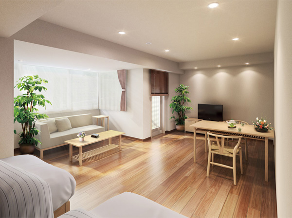 Shared facilities.  [Guest rooms] Such as your parents and friends of your parents' home, "Guest room" has been prepared two types comfortably can stay in our valued customers have visited. You can choose from two of the taste of the "Western" and "sum", It produces a leisurely without hesitation relaxing space. Also, You can also use one to be you live. (Western-style type Rendering)