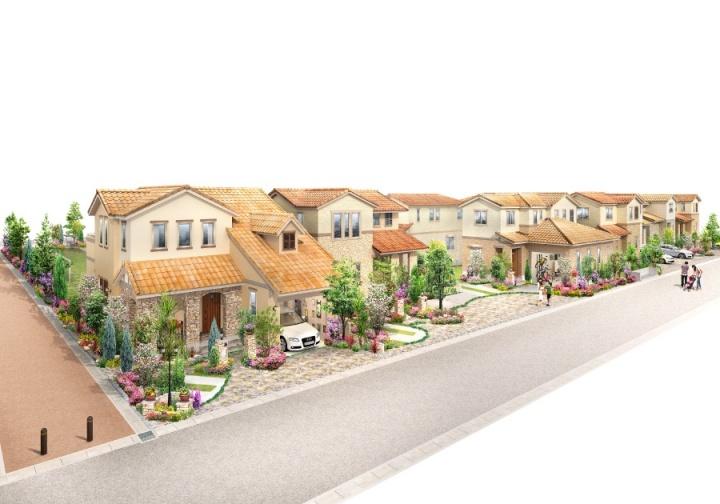 Rendering (appearance). Urban area of ​​more than 200 square meters land area of ​​the room