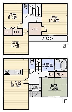 Floor plan. 18,800,000 yen, 4LDK, Land area 211.48 sq m , Building area 104.33 sq m
