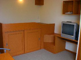 Living and room. It is a bet with a room. Under bet, It has become a storage space