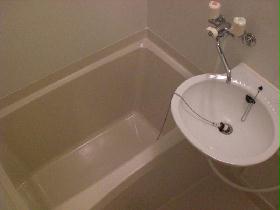 Bath. Another separate type the toilet. It is with wash basin.