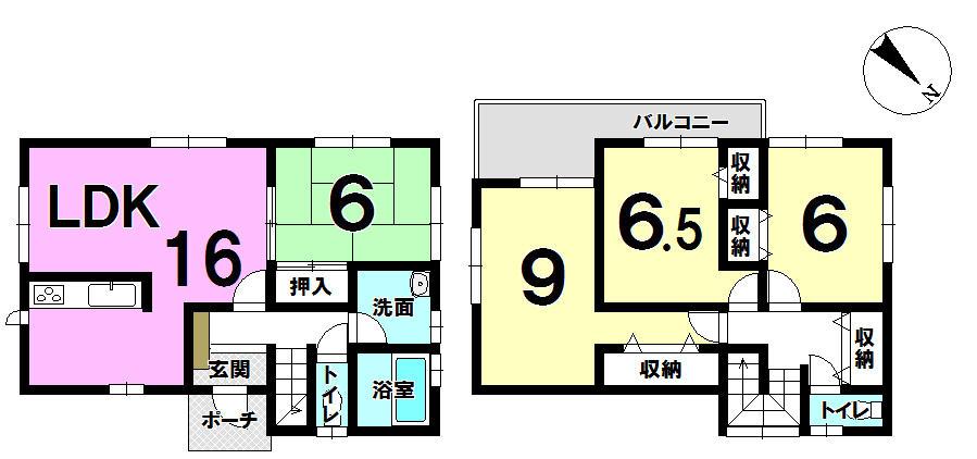 Floor plan. 18,800,000 yen, 4LDK, Land area 155.73 sq m , Building area 103.5 sq m