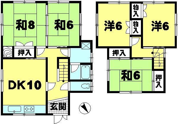 Floor plan. 12,780,000 yen, 5DK, Land area 148.79 sq m , Building area 97.6 sq m