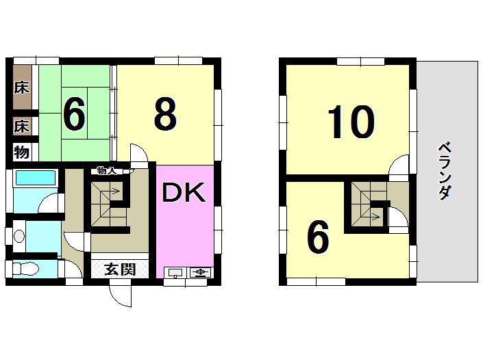 Compartment figure. 5.8 million yen, 4DK, Land area 170.23 sq m , Building area 92.13 sq m compartment view