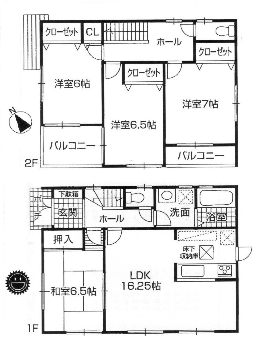 Floor plan. 25,800,000 yen, 4LDK, Land area 132.23 sq m , Building area 99.22 sq m wide LDK16.2 Pledgeese-style room 6.5 Pledge heck Available