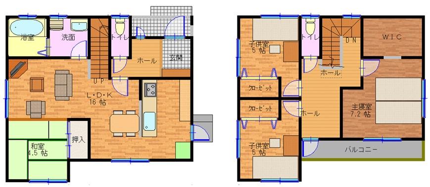 Building plan example (floor plan). Building plan example (No. 5 locations) 4LDK, Land price 17,900,000 yen, Land area 179.62 sq m , Building price 15.2 million yen, Building area 101.85 sq m