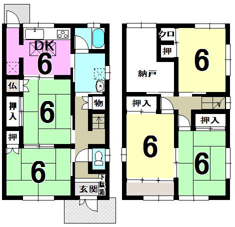 Floor plan. 13.8 million yen, 5DK + S (storeroom), Land area 88.93 sq m , Building area 102.74 sq m