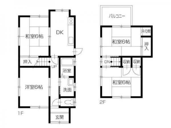 Floor plan. 16.8 million yen, 4DK, Land area 80.79 sq m , Building area 70.81 sq m
