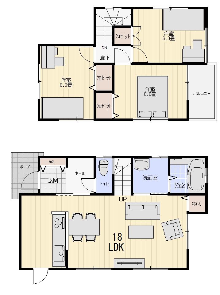 Floor plan. 16.8 million yen, 3LDK, Land area 211.33 sq m , Building area 82.8 sq m