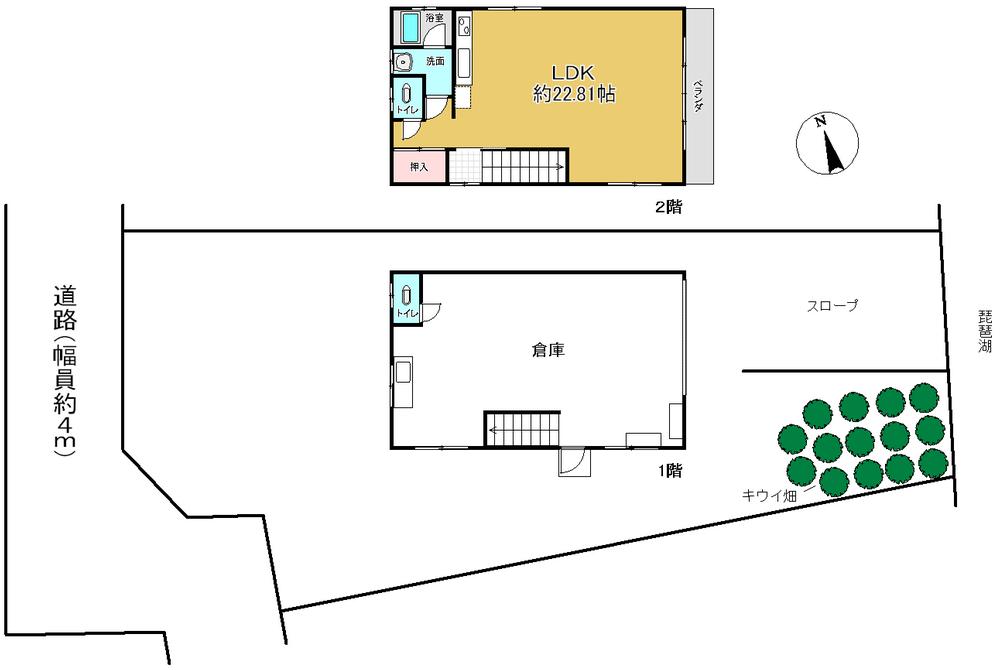 Floor plan. 55 million yen, 1DK, Land area 375 sq m , Building area 120 sq m