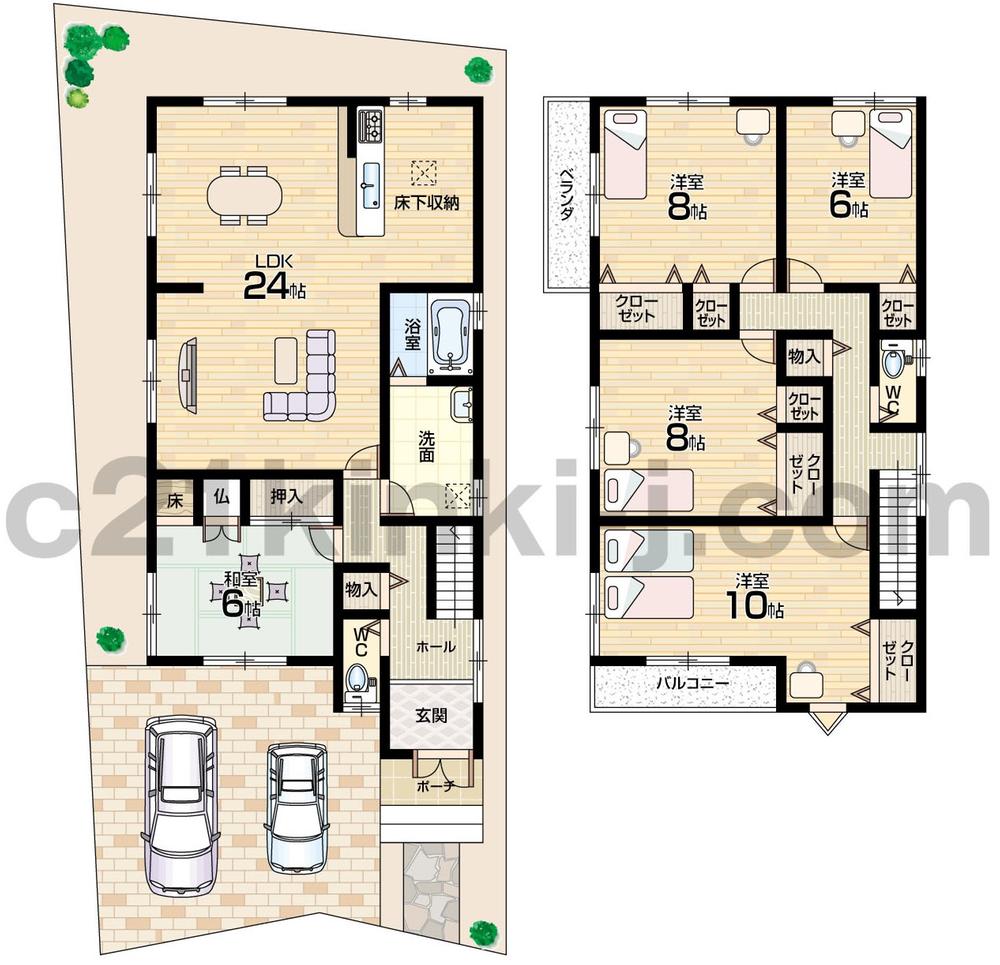 Floor plan. (No. 3 locations), Price 22,800,000 yen, 5LDK, Land area 158.78 sq m , Building area 142.56 sq m