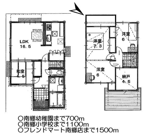 Floor plan. 21.6 million yen, 4LDK+S, Land area 166.46 sq m , Building area 102.64 sq m