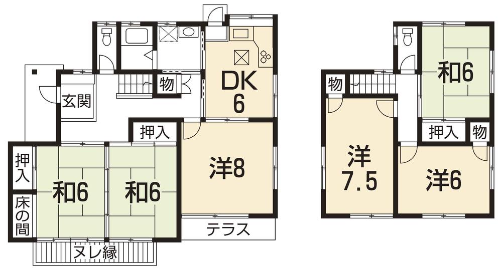 Floor plan. 12.8 million yen, 6DK, Land area 189.24 sq m , Building area 109.92 sq m