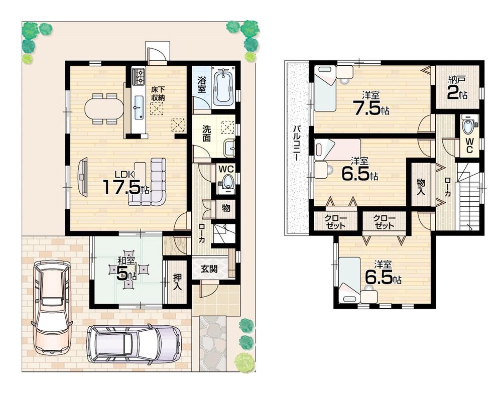 Floor plan. (1-3 No. land), Price 23.8 million yen, 4LDK, Land area 139 sq m , Building area 101.65 sq m