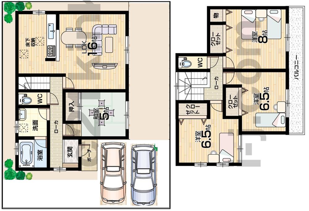 Floor plan. 15.5 million yen, 4LDK, Land area 166.03 sq m , Building area 98.01 sq m
