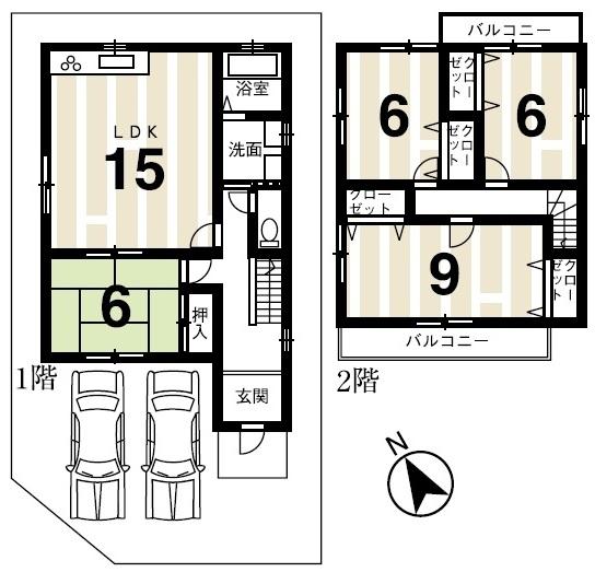 Floor plan. 18,800,000 yen, 4LDK, Land area 109.59 sq m , Building area 99.63 sq m