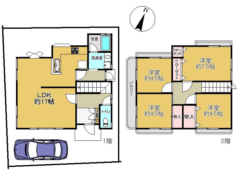 Floor plan. 14.8 million yen, 4LDK, Land area 119.8 sq m , Building area 108.42 sq m