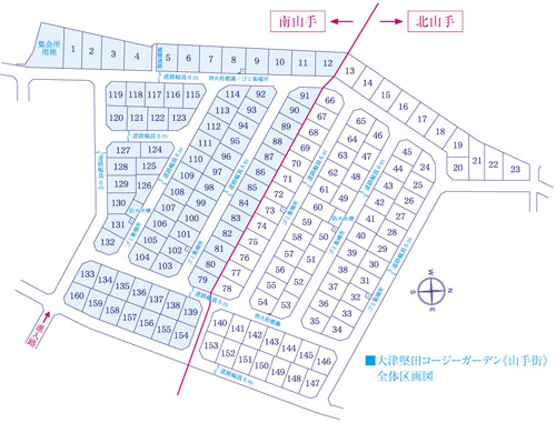 The entire compartment Figure. Total 160 units of the Big Town road width has a spacious 6m (the entire section view)