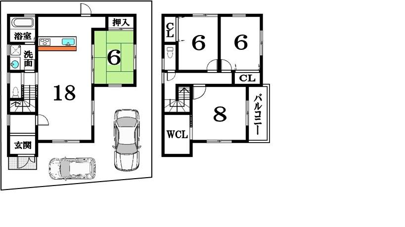 Floor plan. 32,800,000 yen, 4LDK, Land area 127.74 sq m , Building area 109.3 sq m