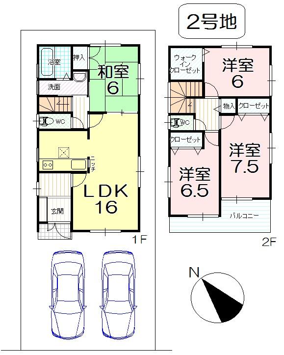 Floor plan. (No. 2 locations), Price 25,800,000 yen, 4LDK, Land area 111.4 sq m , Building area 98.82 sq m
