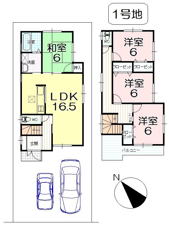 Floor plan. (No. 1 point), Price 24,800,000 yen, 4LDK, Land area 111.41 sq m , Building area 98.41 sq m