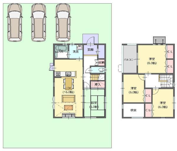 Floor plan. 29,450,000 yen, 4LDK+S, Land area 243 sq m , Building area 104.33 sq m
