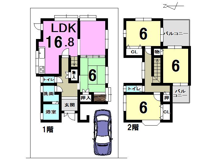 Floor plan. 10.9 million yen, 4LDK, Land area 130.67 sq m , Building area 130.67 sq m
