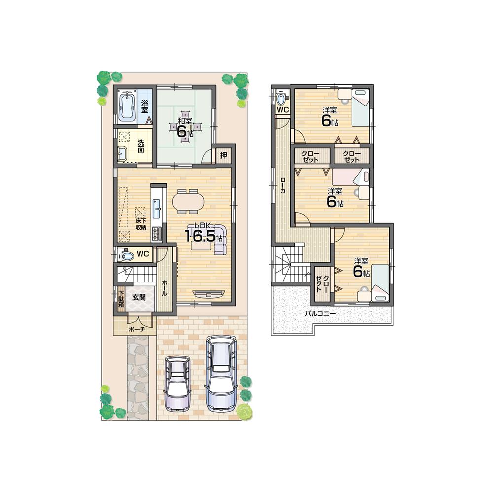 Floor plan. 24,800,000 yen, 4LDK, Land area 111.41 sq m , To ensure the lighting from the building area 98.41 sq m south, All rooms are bright housing.