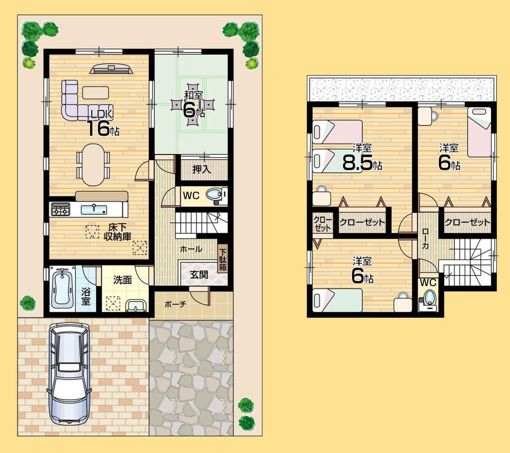 Floor plan. (1 Building), Price 15.9 million yen, 4LDK, Land area 175.91 sq m , Building area 97.2 sq m