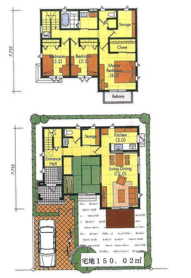 Compartment figure. Land price 3 million yen, Land area 150.02 sq m