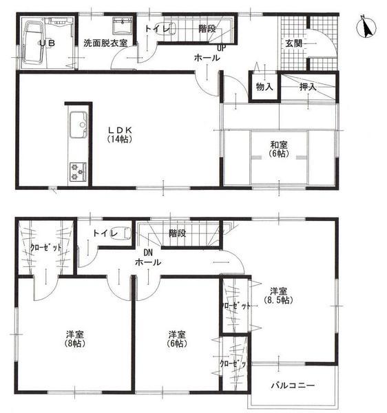 Floor plan. 26,800,000 yen, 4LDK, Land area 148.75 sq m , Building area 105.16 sq m