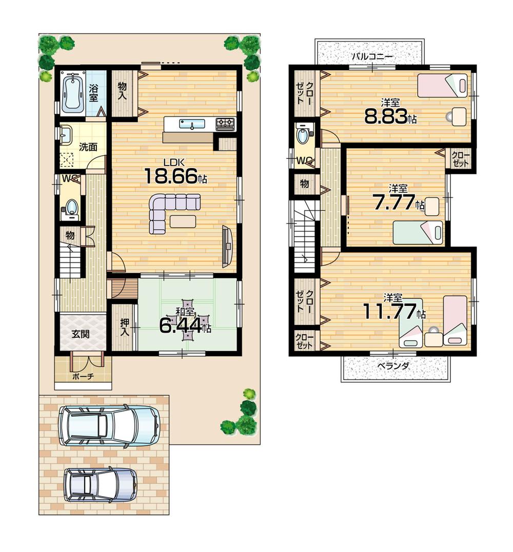 Floor plan. (No. 4 locations), Price 22,800,000 yen, 4LDK, Land area 125.33 sq m , Building area 120.33 sq m