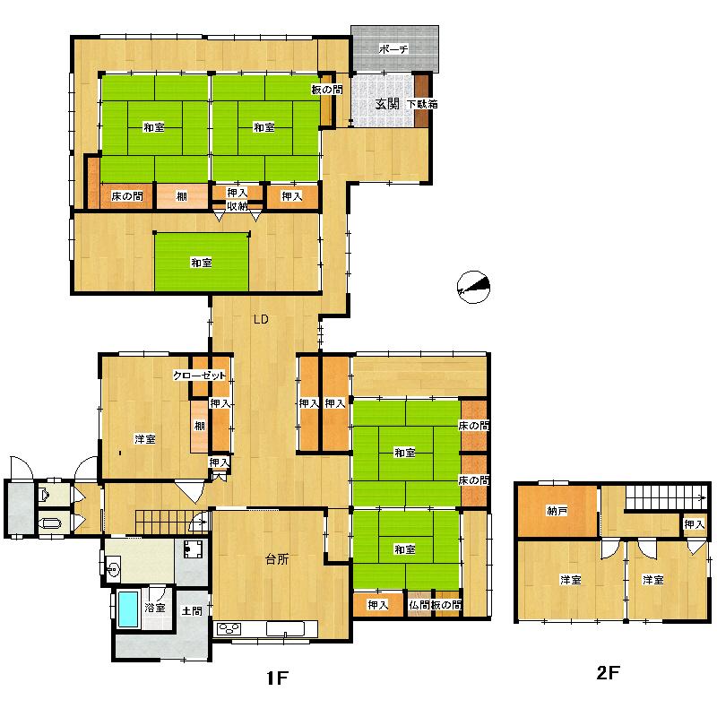 Floor plan. 15 million yen, 8LDK, Land area 1,359.87 sq m , It is a building area of ​​282.17 sq m Number of rooms a lot