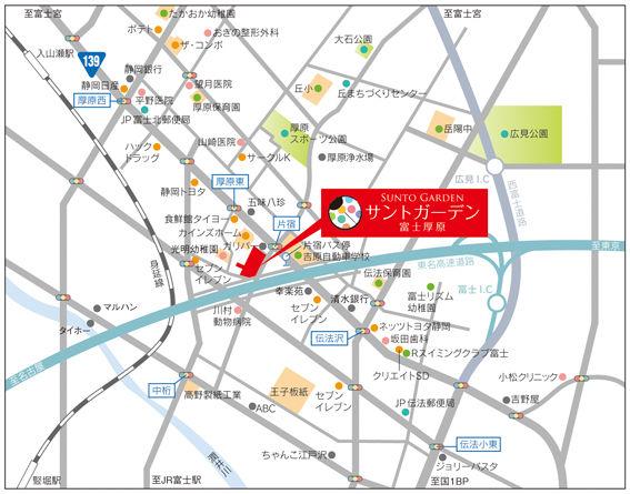 Local guide map. Fuji IC ~ Otsukisen the (139 National Highway) to Fujinomiya direction. Cain home's south side. 