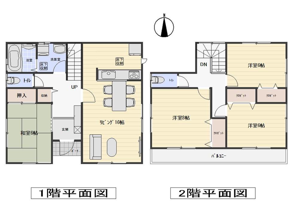 Floor plan. 19,800,000 yen, 4LDK, Land area 206.69 sq m , Building area 104.33 sq m 1 floor The second floor is the floor plan. 