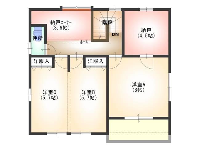 Building plan example (Perth ・ Introspection). Building plan example 2F