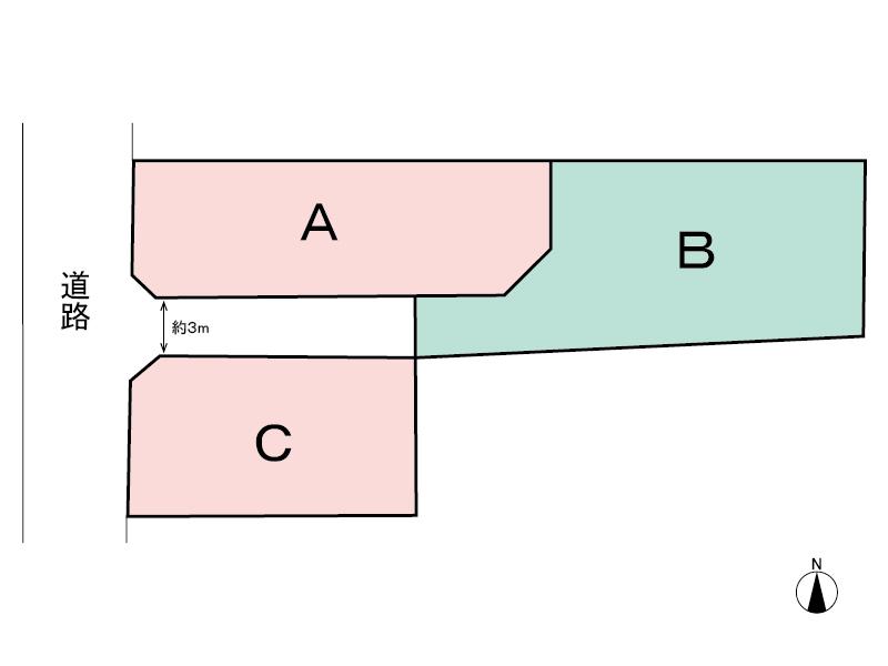 The entire compartment Figure. The entire section view (A No. land ・ C Gochi is ready-built house)