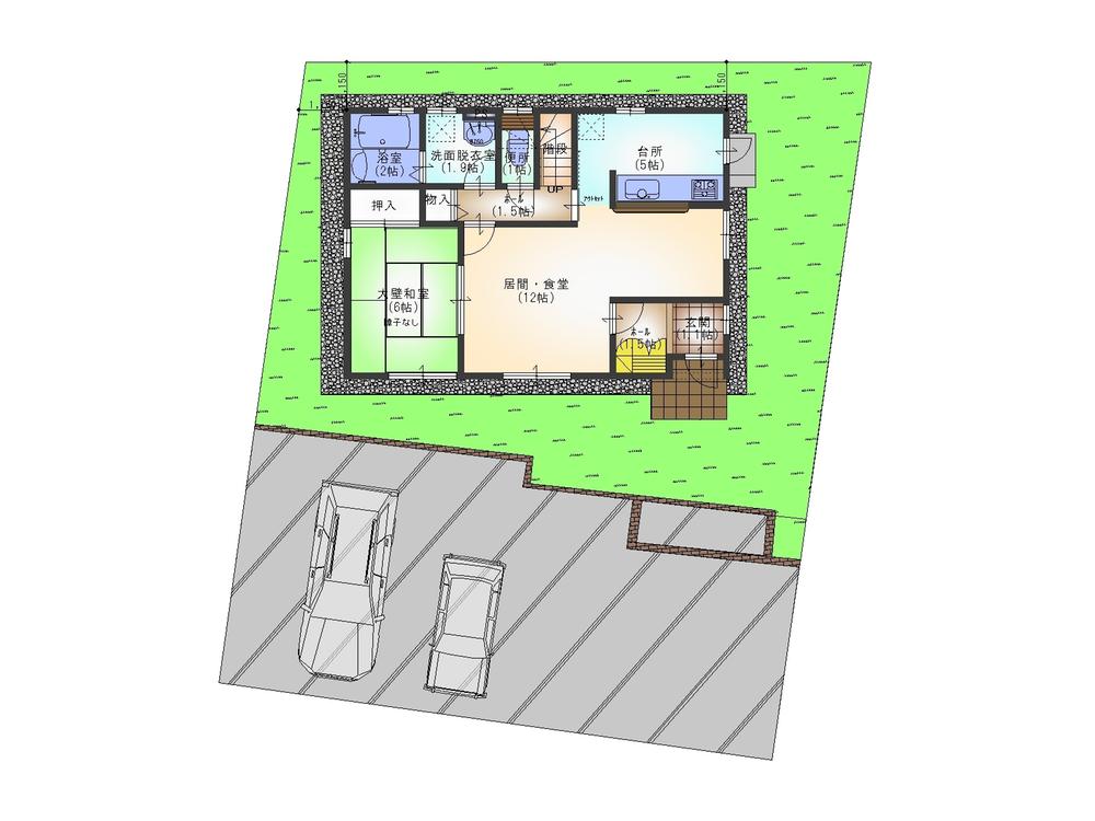 Building plan example (Perth ・ Introspection). Building plan example 1F