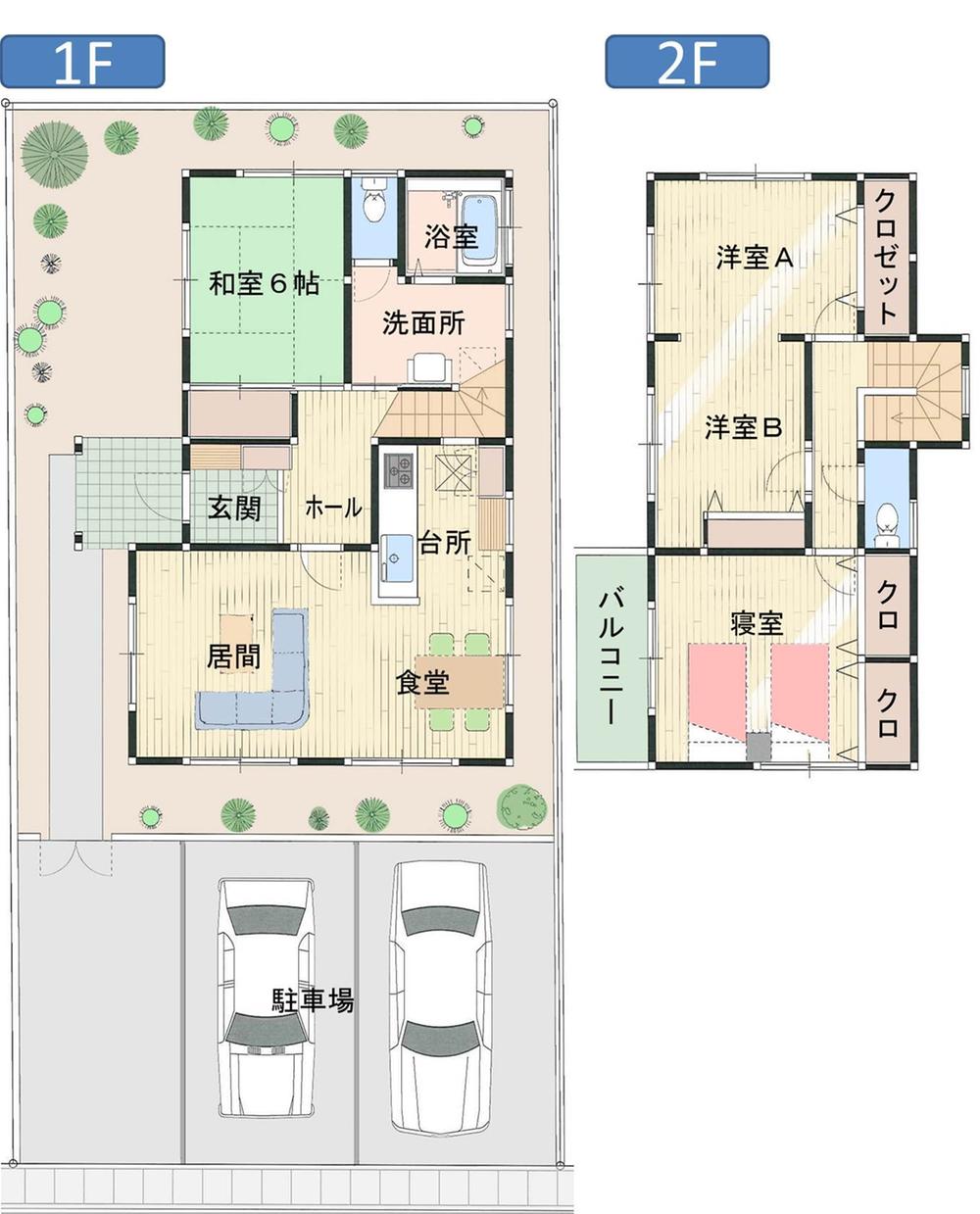 Other building plan example. Plan example of No. 2 destination (northeast corner lot). Parking is allowed two. 50 square meters or more of the site.