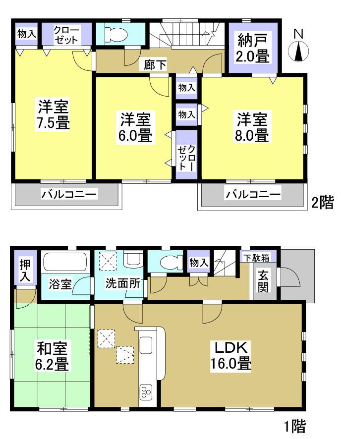 Floor plan. 22,800,000 yen, 4LDK+S, Land area 165.71 sq m , Building area 103.27 sq m floor plan