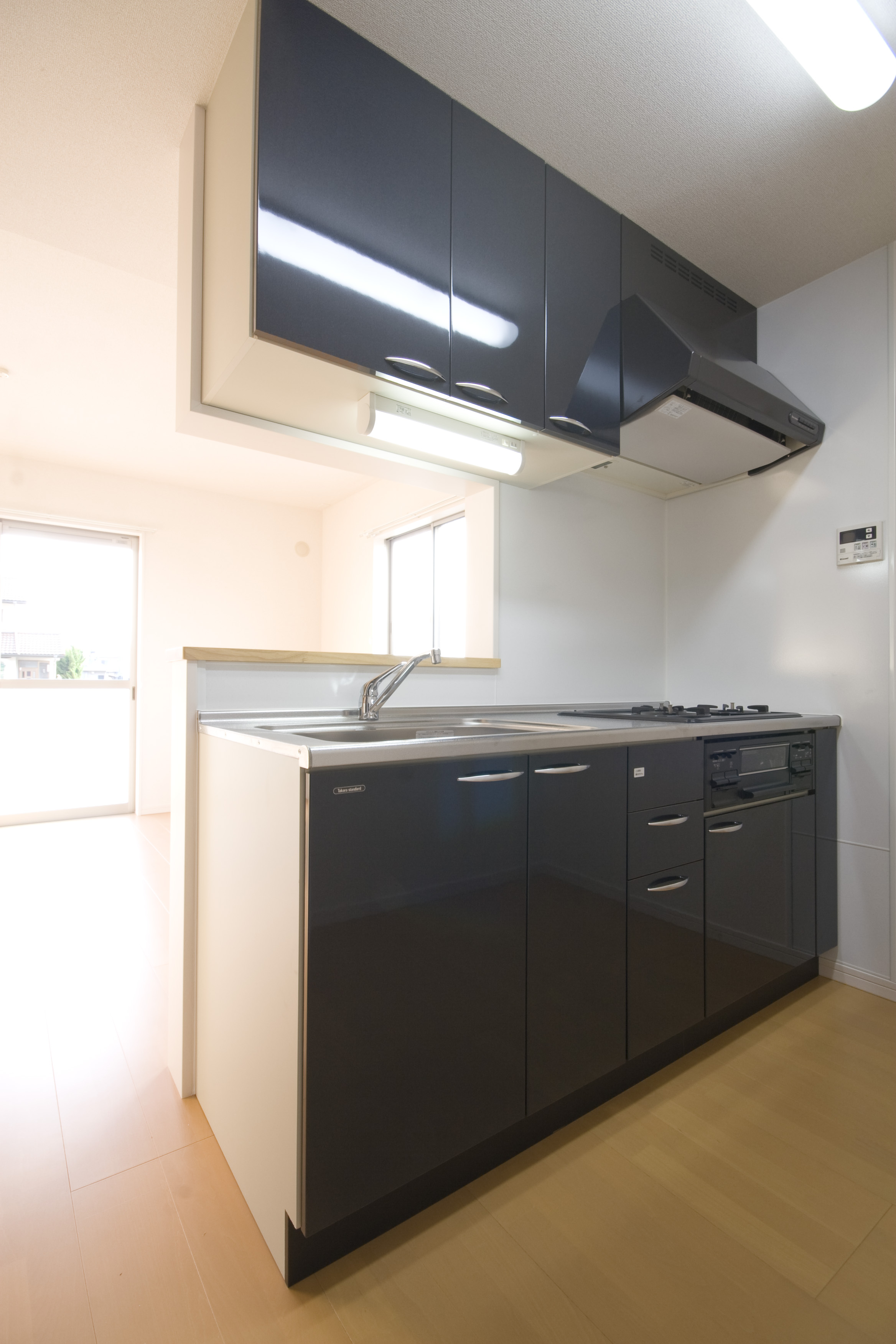 Kitchen. System Kitchen 3-neck with stove grill