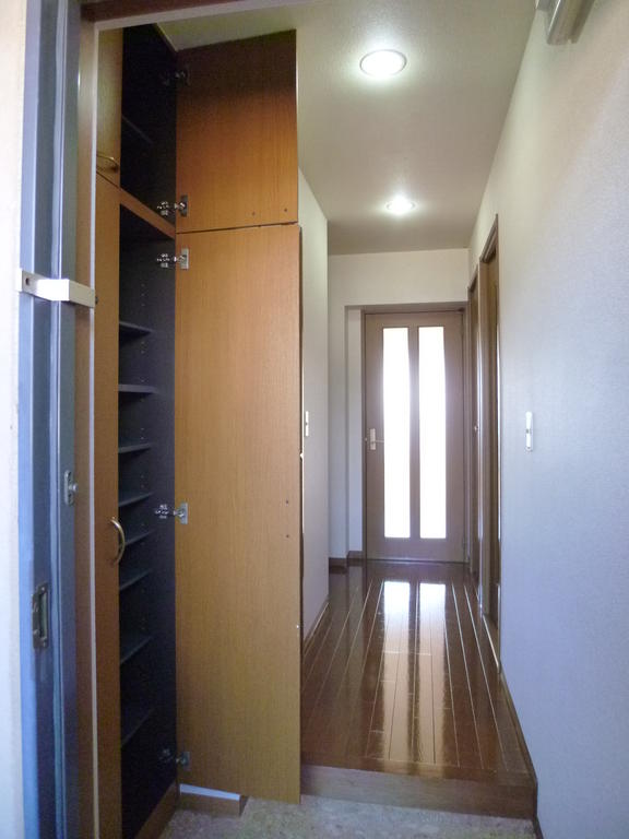 Entrance. Is a shoe box storage lot!