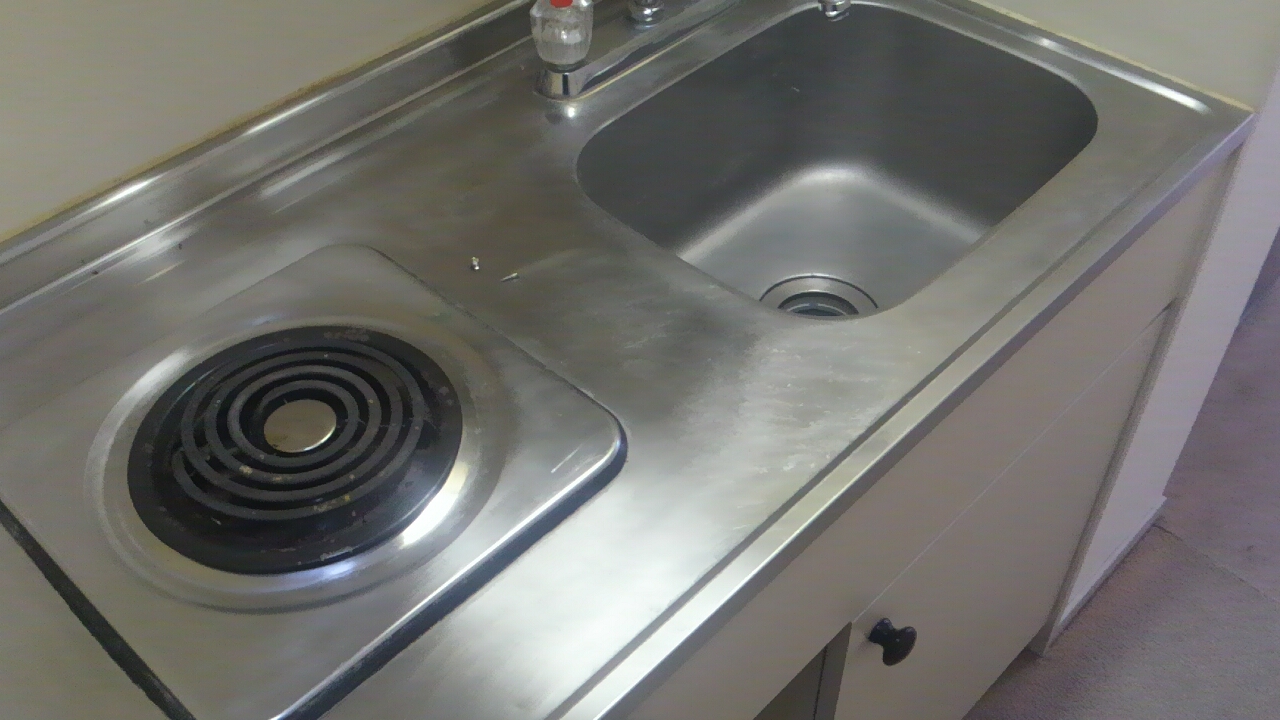 Kitchen. There is also a compact kitchen