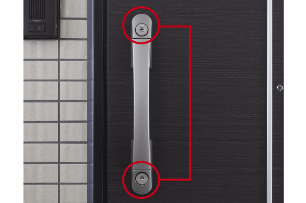 Security.  [Double Rock] With strong reversible dimple key to picking, It further crime prevention is increased in the "double lock" to install the key in two places of the entrance door (same specifications)