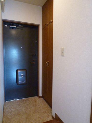 Entrance. Is a shoe box storage lot.