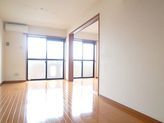 Living and room. South-facing balcony