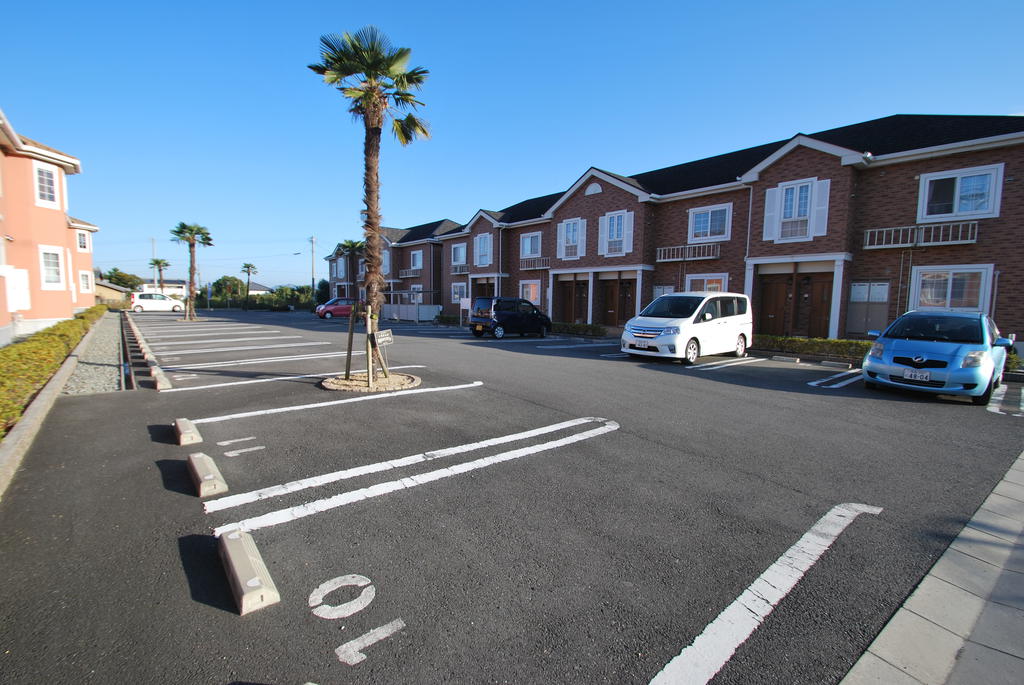 Parking lot. Widely stop easy parking